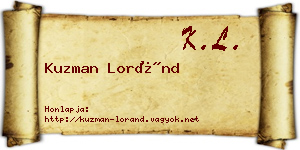 Kuzman Loránd névjegykártya