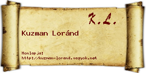 Kuzman Loránd névjegykártya