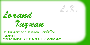 lorand kuzman business card